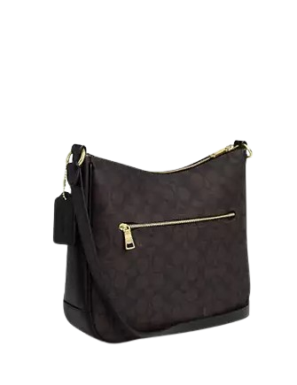 Coach Ellie File Bag In Signature Canvas Walnut Black