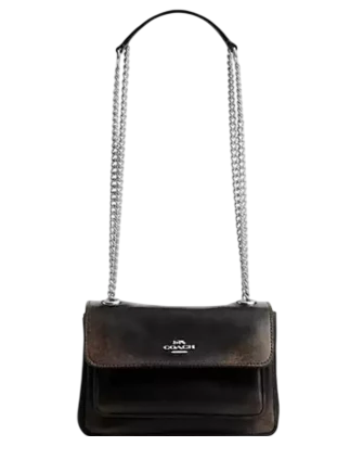 Coach Elodie Crossbody Bag 18 In Loved Leather Black Brown