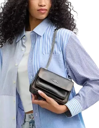 Coach Elodie Crossbody Bag 18 In Loved Leather Black Brown