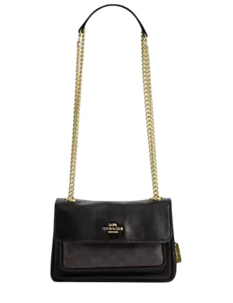 Coach Elodie Crossbody Bag 18 In Signature Canvas Walnut Black