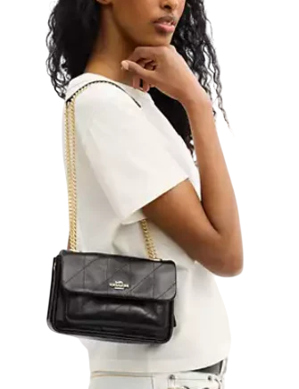 Coach Elodie Crossbody Bag 18 With Quilting Black