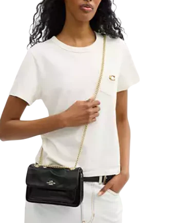 Coach Elodie Crossbody Bag 18 With Quilting Black