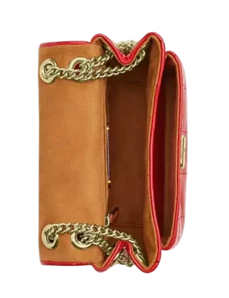 Coach Elodie Crossbody Bag 18 With Quilting Candy Apple