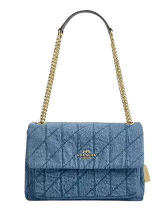Coach Elodie Crossbody Bag In Regenerative Cotton With Quilting Indigo