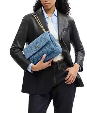 Coach Elodie Crossbody Bag In Regenerative Cotton With Quilting Indigo