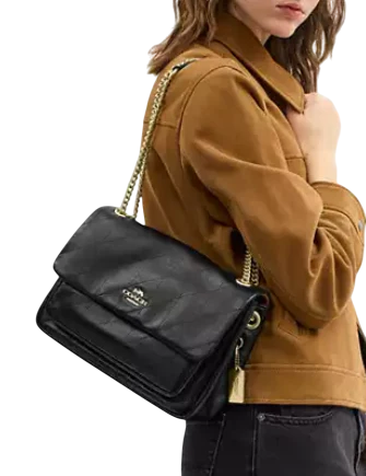 Coach Elodie Crossbody Bag With Quilting Black