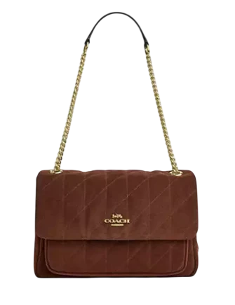 Coach Elodie Crossbody Bag With Quilting Vintage Brown Maple