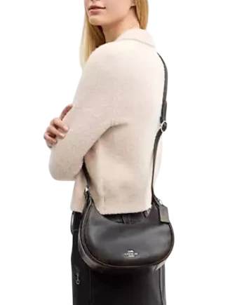 Coach Emily Shoulder Bag In Loved Leather Brown Black