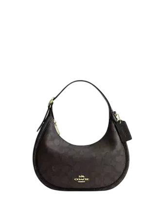 Coach Emily Shoulder Bag In Signature Canvas Walnut Black
