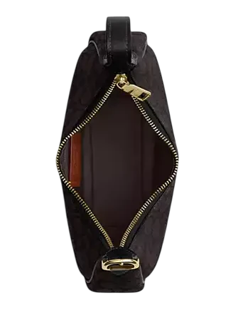 Coach Emily Shoulder Bag In Signature Canvas Walnut Black