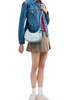Coach Emily Shoulder Bag With Gingham Print And Charm Blue