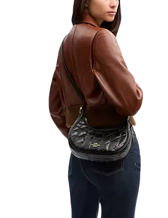 Coach Emily Shoulder Bag With Quilting Black