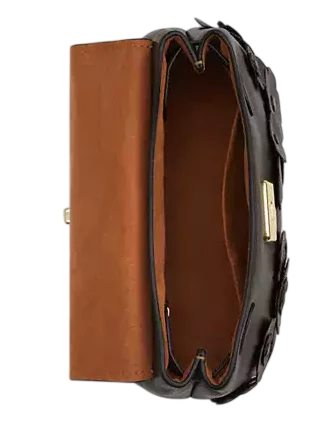 Coach Emory Top Handle Bag With Floral Applique Maple