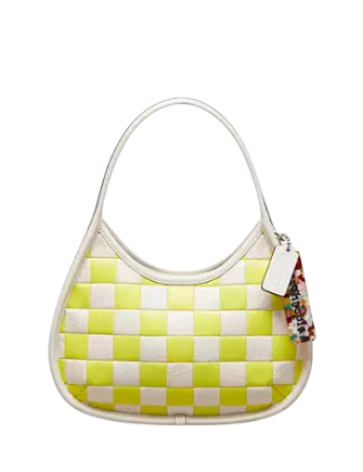 Coach Ergo Bag In Checkerboard Upcrafted Leather Bright Yellow Chalk