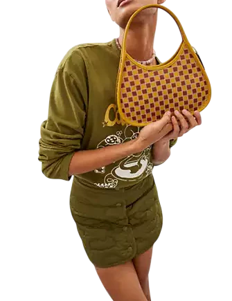 Coach Ergo Bag In Checkerboard Upcrafted Leather Buttercup Rust