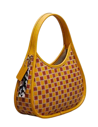Coach Ergo Bag In Checkerboard Upcrafted Leather Buttercup Rust