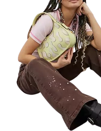 Coach Ergo Bag In Coachtopia Leather With Lava Applique Pale Lime