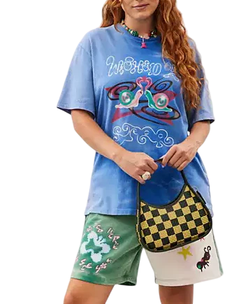 Coach Ergo Bag With Woven Checkerboard In Repurposed Leather Dark Fern Sunflower