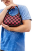 Coach Ergo Bag With Woven Checkerboard In Repurposed Leather Oxblood Strawberry Haze