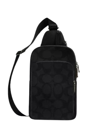 Coach Ethan Pack In Signature Canvas Charcoal Black