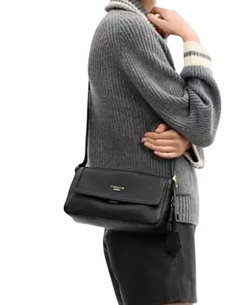 Coach Etta Small Flap Shoulder Bag Black