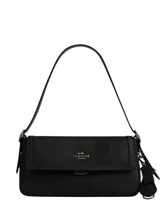 Coach Etta Small Flap Shoulder Bag Black