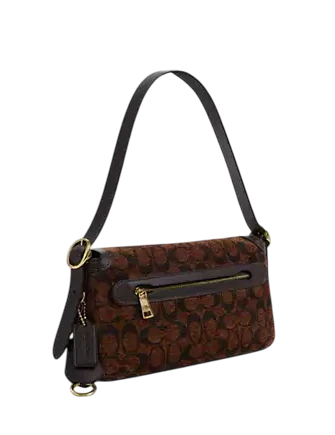 Coach Etta Small Flap Shoulder Bag In Signature Chenille Truffle 