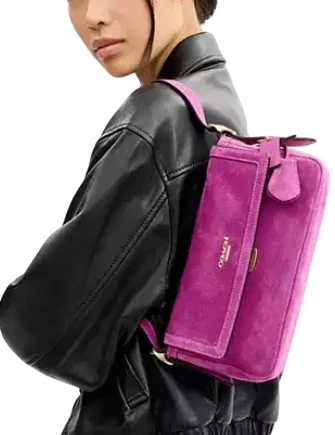 Coach Etta Small Flap Shoulder Bag Magenta