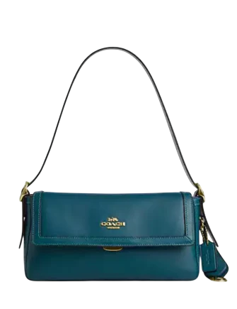 Coach Etta Small Flap Shoulder Bag Teal Ink