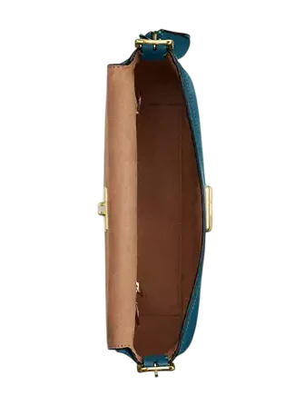 Coach Etta Small Flap Shoulder Bag Teal Ink