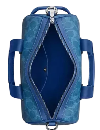 Coach Explorer Duffle Bag 28 In Signature Canvas Blue Aqua