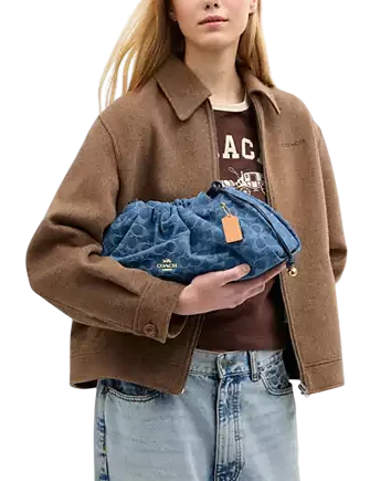 Coach Faye Large Shoulder Bag In Signature Denim Indigo