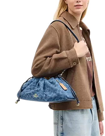 Coach Faye Large Shoulder Bag In Signature Denim Indigo