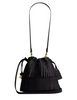 Coach Faye Mini Drawstring Bag With Fringe Black