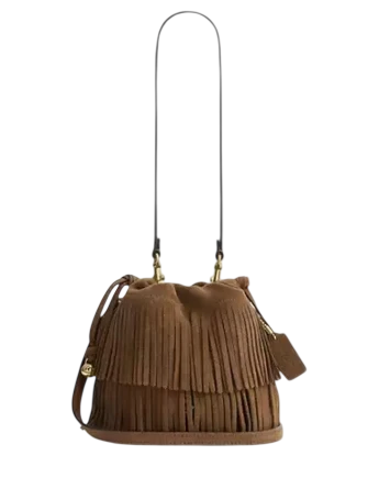Coach Faye Mini Drawstring Bag With Fringe