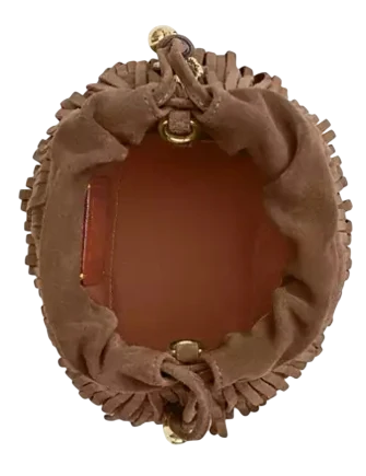Coach Faye Mini Drawstring Bag With Fringe Cedar