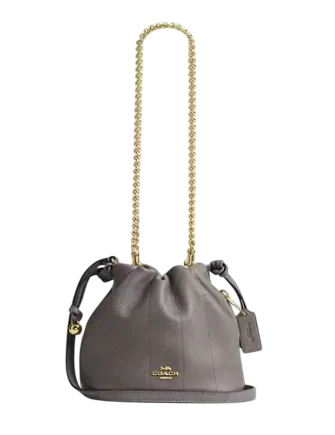 Coach Faye Mini Drawstring Bag With Quilting Slate