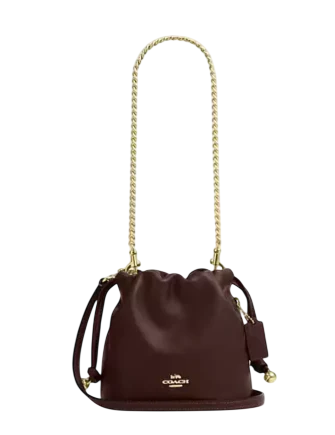 Coach Faye Mini Drawstring Bag With Ruching Maple