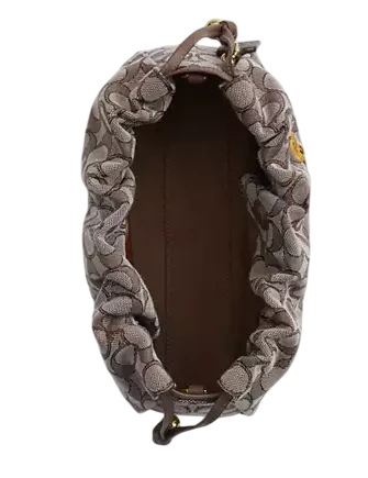 Coach Faye Shoulder Bag In Signature Jacquard With Floral Embroidery Oak