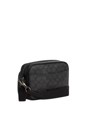 Coach Finlay Crossbody Bag In Signature Canvas Charcoal Black
