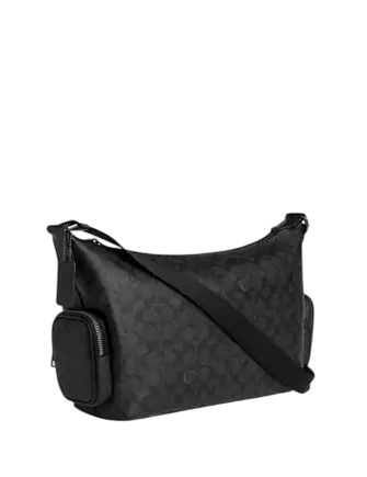 Coach Finn Crossbody Bag With Pockets In Signature Canvas Charcoal Black