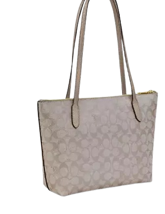 Coach Fiona Zip Tote Bag In Signature Canvas  Champagne 