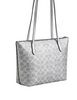 Coach Fiona Zip Tote Bag In Signature Canvas Gray Silver