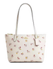 Coach Fiona Zip Tote Bag With Heart Print  Chalk 