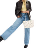 Coach Fiona Zip Tote Bag With Heart Print  Chalk 