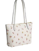 Coach Fiona Zip Tote Bag With Heart Print  Chalk 