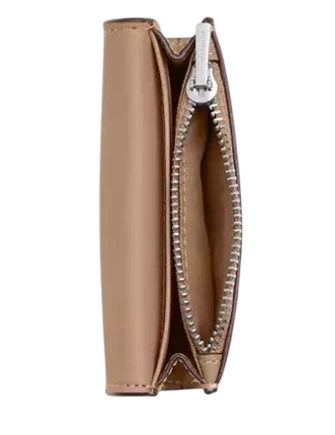 Coach Flap Card Case In Signature Canvas Sand Taupe