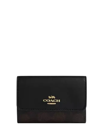 Coach Flap Card Case In Signature Canvas