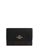 Coach Flap Card Case In Signature Canvas Walnut Black