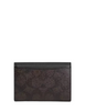 Coach Flap Card Case In Signature Canvas Walnut Black